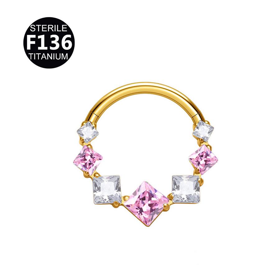 1.2mm Thick Titanium Alloy Zircon Nose Ring with 8-10mm Inner Diameter