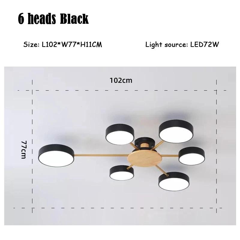 Nordic Simple LivingRoom Affordable Luxury Chandelier Macaron Creative Art Hall  Restaurant Wood  Ceiling Lighting  LED