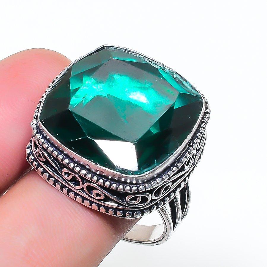 Natural Chrome Diopside Gemstone 925 Sterling Silver Jewelry Ring Size 9 AR-17095