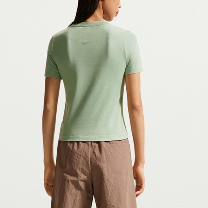 Nike T Shirts Women's Green Crew Neck Moderate IO1517-006