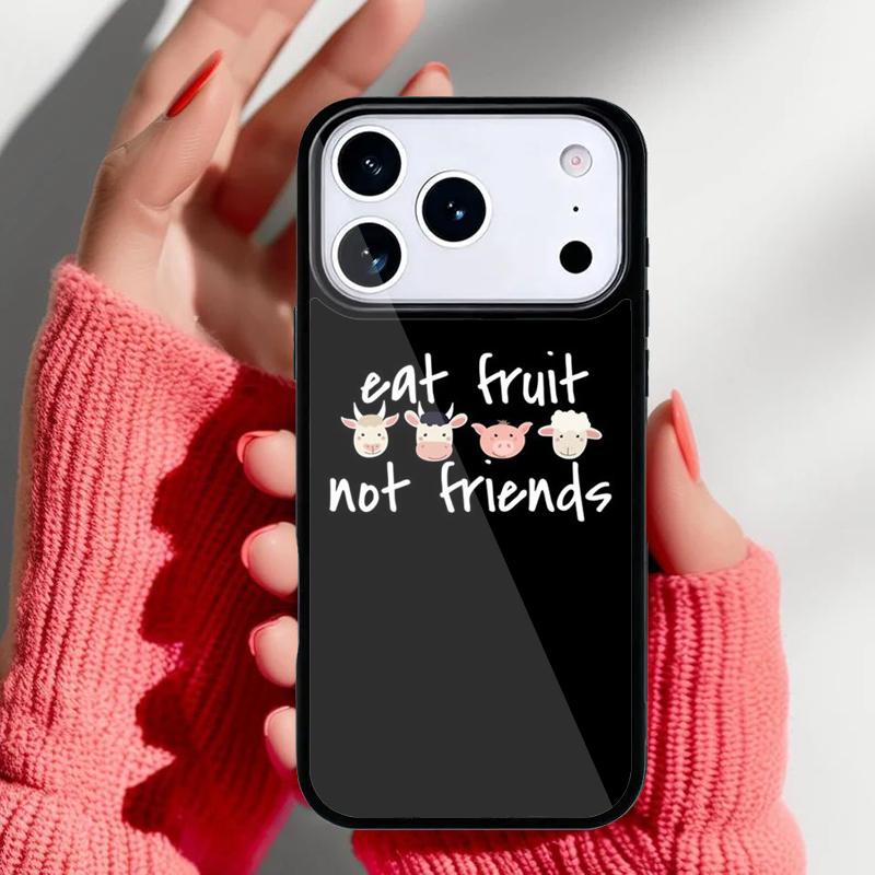 Ешь фрукты, а не друзей Веганский чехол для телефона для iPhone 17 16 15 14 13 Pro Max Задняя крышка для 12 11 Pro Coque iPhone17 Pro