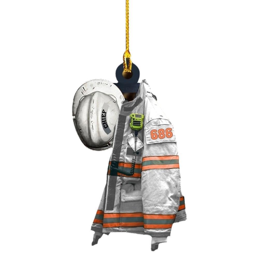 Firefighter Christmas Tree Acrylic Ornament: Commemorative Hanging Decoration Gift