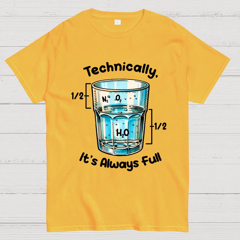 Technically The Glass Is Full Science Cotton Summer Casual Cool Loose T-Shirt