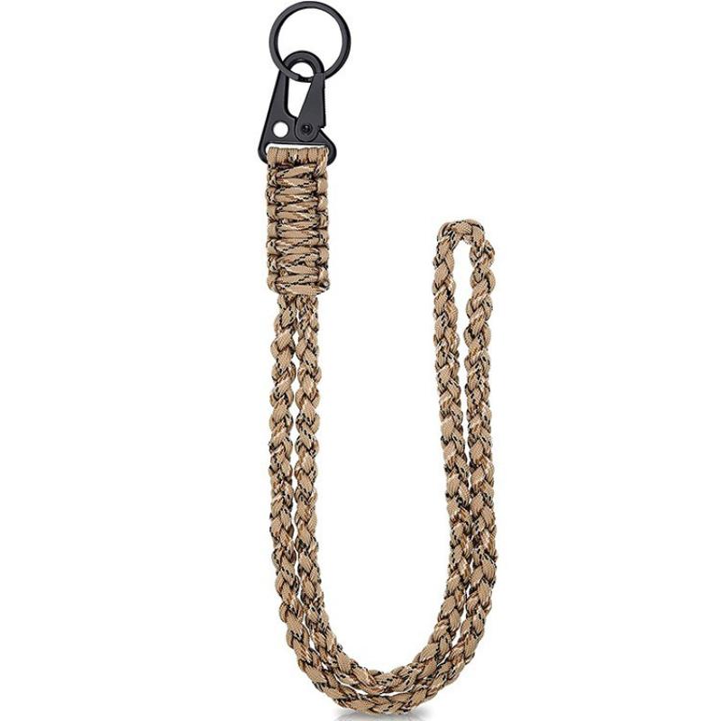 Strapazierfähiges Paracord-Schlüsselband, 7-adriges Umhängeband für den Außenbereich, Halskette, Schlüsselanhänger, geflochtenes Schlüsselband mit Metallclip, Schlüsselring