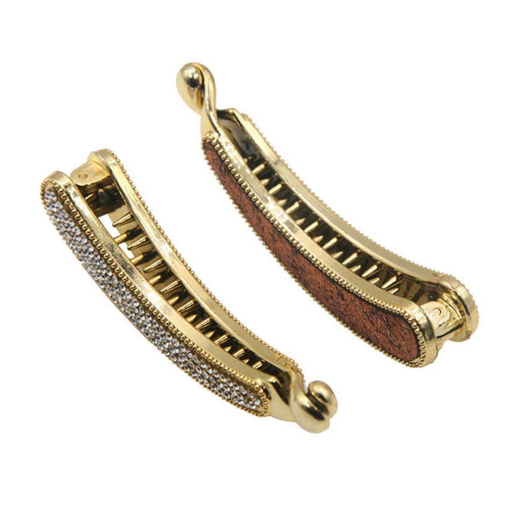 Women Crystal Rhinestone Girls Classic Banana Barrette Hair Clip Claw Hairpin Hair Accessories