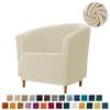 Stretch Velvet Club Chair Covers Single Bar Tub Armchair Slipcovers Elastic Solid Color Sofa Cover Removable for Counter el