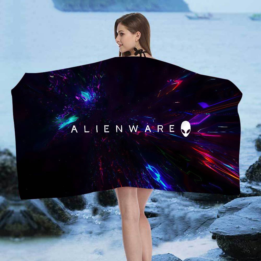 Dell Alienware A-Animation Pc Gaming Microfiber Blanket Quick Drying Beach Towels Printing Super Absorbent Pool Towel Blanket