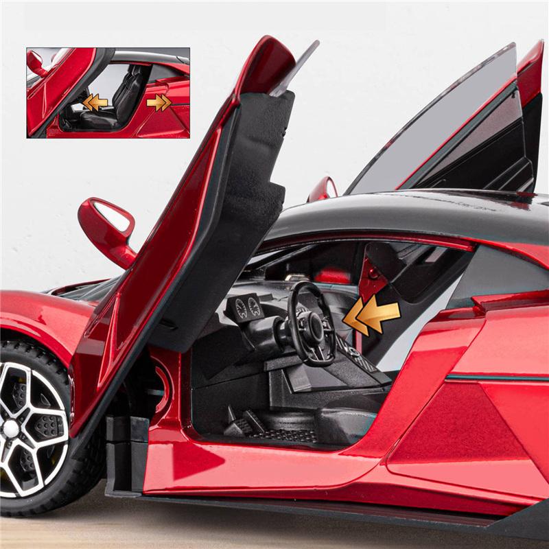 1/24 BYD Yangwang U9 Alloy Electric Sports Car Model Diecast Metal New Energy Racing Vehicle Car Model Sound Light Kids Toy Gift