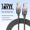 120W Dual Type-C Fast Charging Cable 6A for Apple 15/16, Huawei Laptops, and Mobile Phones