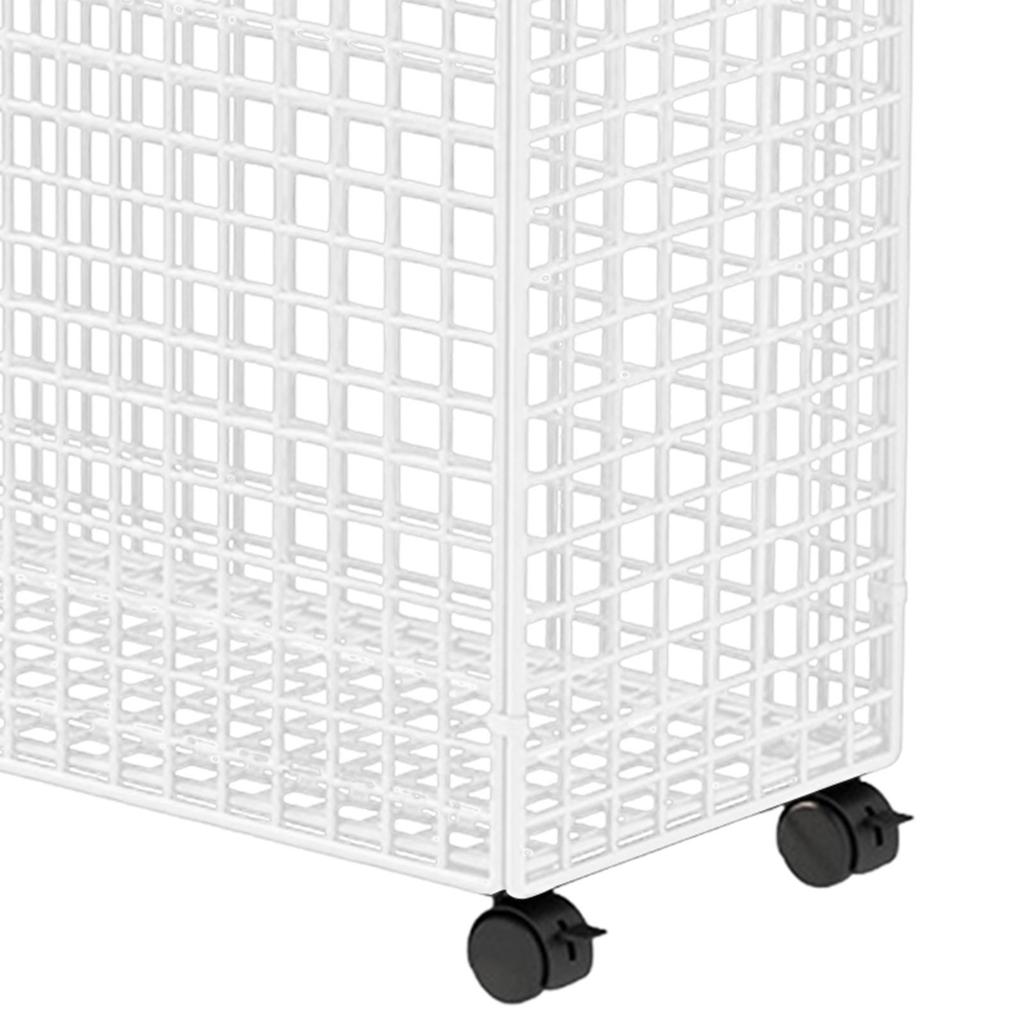 Mat Storage Cart Foldable Stand Space Saving with Wheels Organizer Basket for Home Bathroom