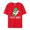 Vacay Mode Cute Dinosaur T Shirt Funny Family Vacation Gift Plus Size Men Clothing Casual Everyday Gifts For Men