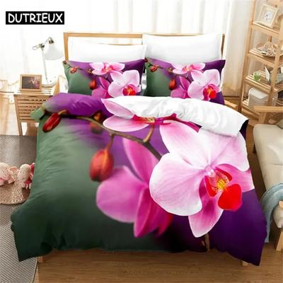 Luxusný Nový 3D Potlač Ružové Kvety Pohodlný Prehoz Prikrývka Obal na Prikrývku Obliečka na Vankúš Súprava Posteľnej Bielizne Dekorácia Detskej Izby Domáci Textil