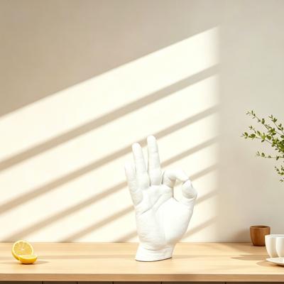 Figurina Mano OK Stampata in 3D Statua Forma Gesto OK Moderno Scultura Decorazione Ornamento per Casa Ufficio Soggiorno