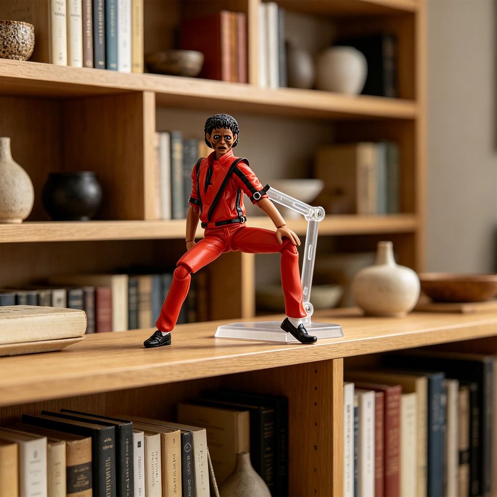 Articulated Poseable Male Figure Model with Adjustable Joints Standing On Display Base for Collectors and Enthusiasts