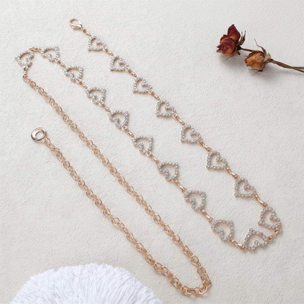 Tassel Heart Waist Chain Rhinestone Bikini Belly Chain Adjustable Body Jewelry  Dresses