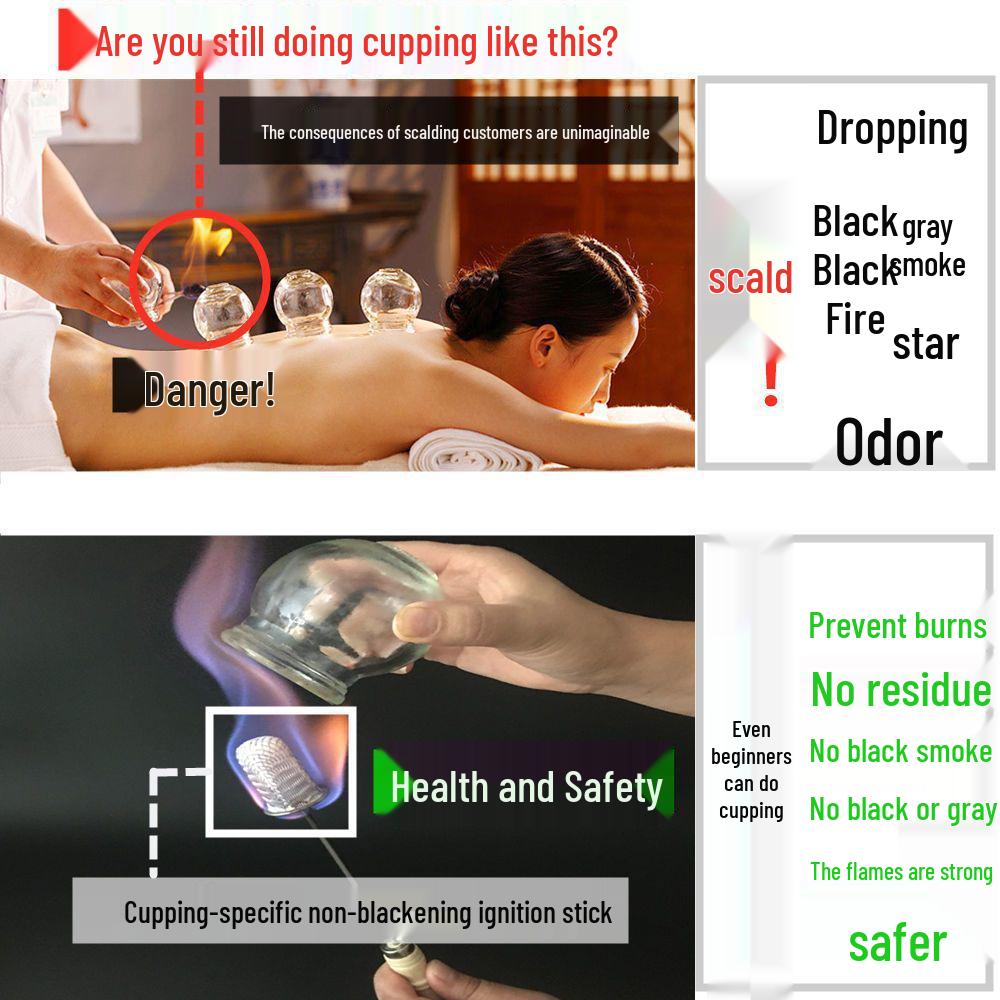 Cupping Fire Torch: Burn-Proof, Anti-Scald Alcohol Lighter with Cotton Swab Bottle