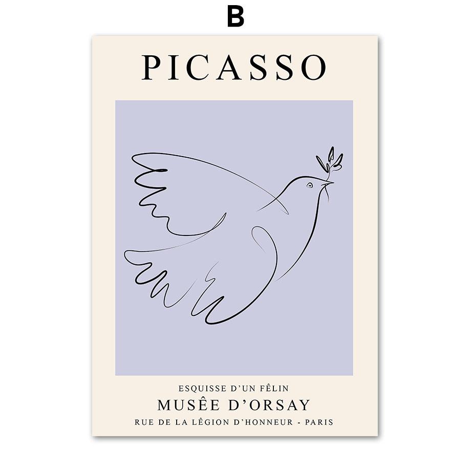 Abstract Picasso Elephant Mouse Bird Cat  And Prints Wall Art Canvas Painting Wall Pictures For Living Room DecorNordic Posters