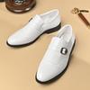 Italian Buckle Loafers Man Slip On Dress Shoes Stylish Leather Casual Shoes Elegantes Male Business Shoes Leisure Walk Footwear