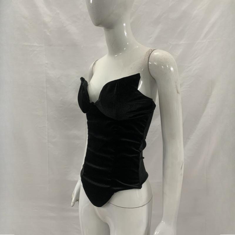 European and American sexy summer trend solid color personality V-neck backless slim fit women's vest