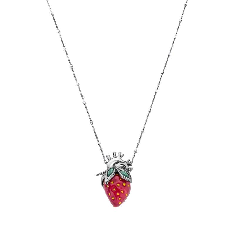 Strawberry Charm Necklace Adjustable Chain Fashionable Jewelry Strawberry Pendant Collarbone Chain for Various Occasion 1