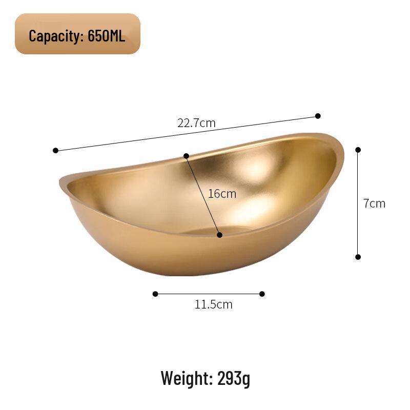 Stainless Steel Boat-Shaped Serving Bowl