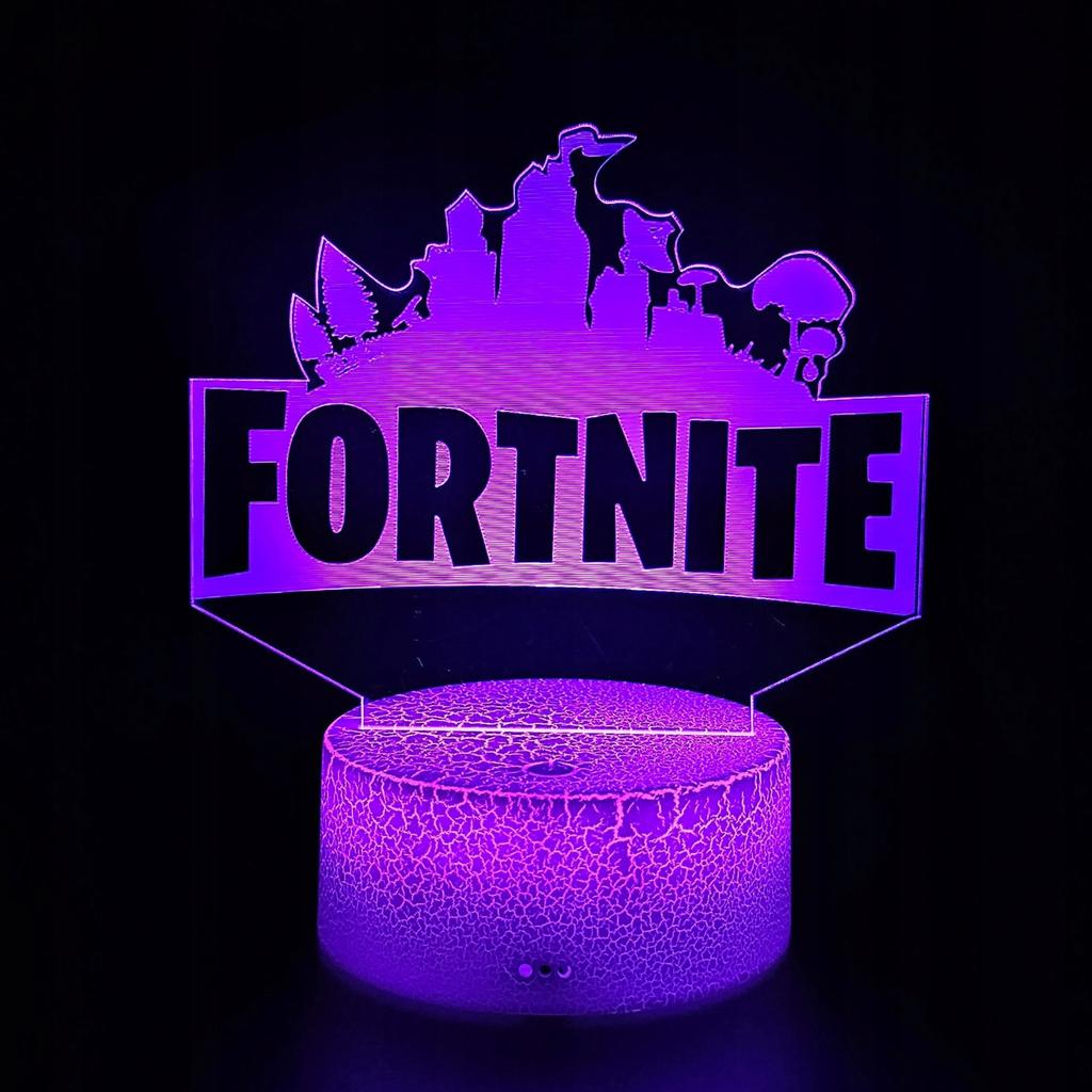 Fortnite Battle Royale Led 3D Night Light For Kids + Remote Control
