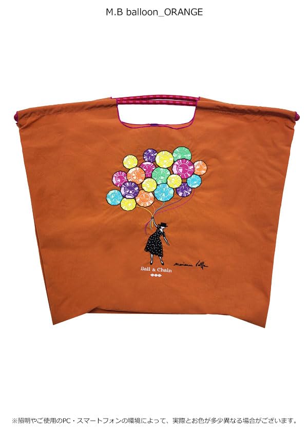 Ball Chain Authentic Large Balloon Marianne Battle Shopping Bag Eco Bag 363102 [Ball & Chain] & M.B (M.B Balloon, ORANGE)