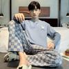 Herren Langarm Pyjama Set, Frühling/Herbst Freizeitstil, Draußen tragbar