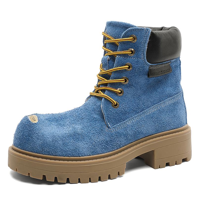 

Новые мужские рабочие ботинки на весну и осень, ретро обувь на шнуровке, повседневная обувь на толстой подошве с низким верхом для мужчин и женщин 40