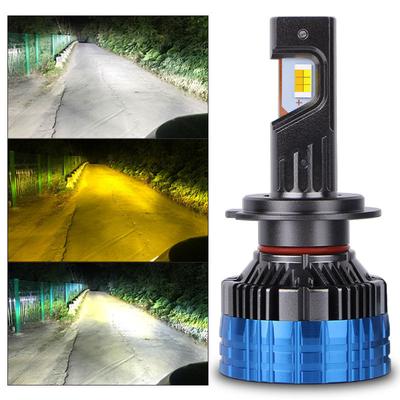 3 Colors LED Car LED Headlight H4 H1 H7 Fog Light Bulb Auto LED Headlight Bulb Yellow White 4300K 4700K 6500K