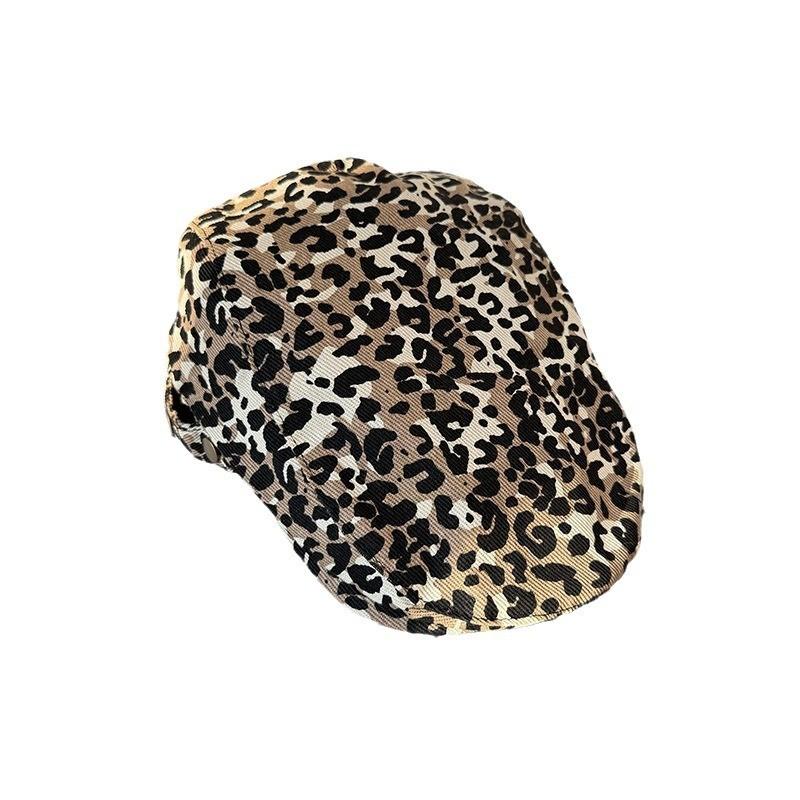 Retro Leopard Edgy Print Duckbill Cap Ventilation Summer Autumn Travel Hats