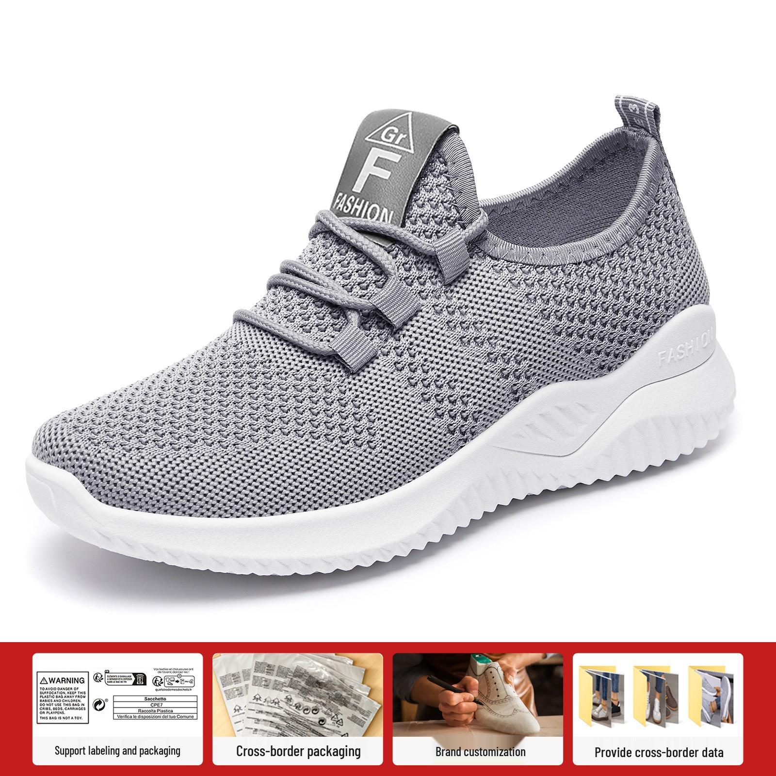 Women s High-End Spring Casual Flyknit Running Shoes - Breathable, Soft Sole, Fashionable Sports Trend Size 41