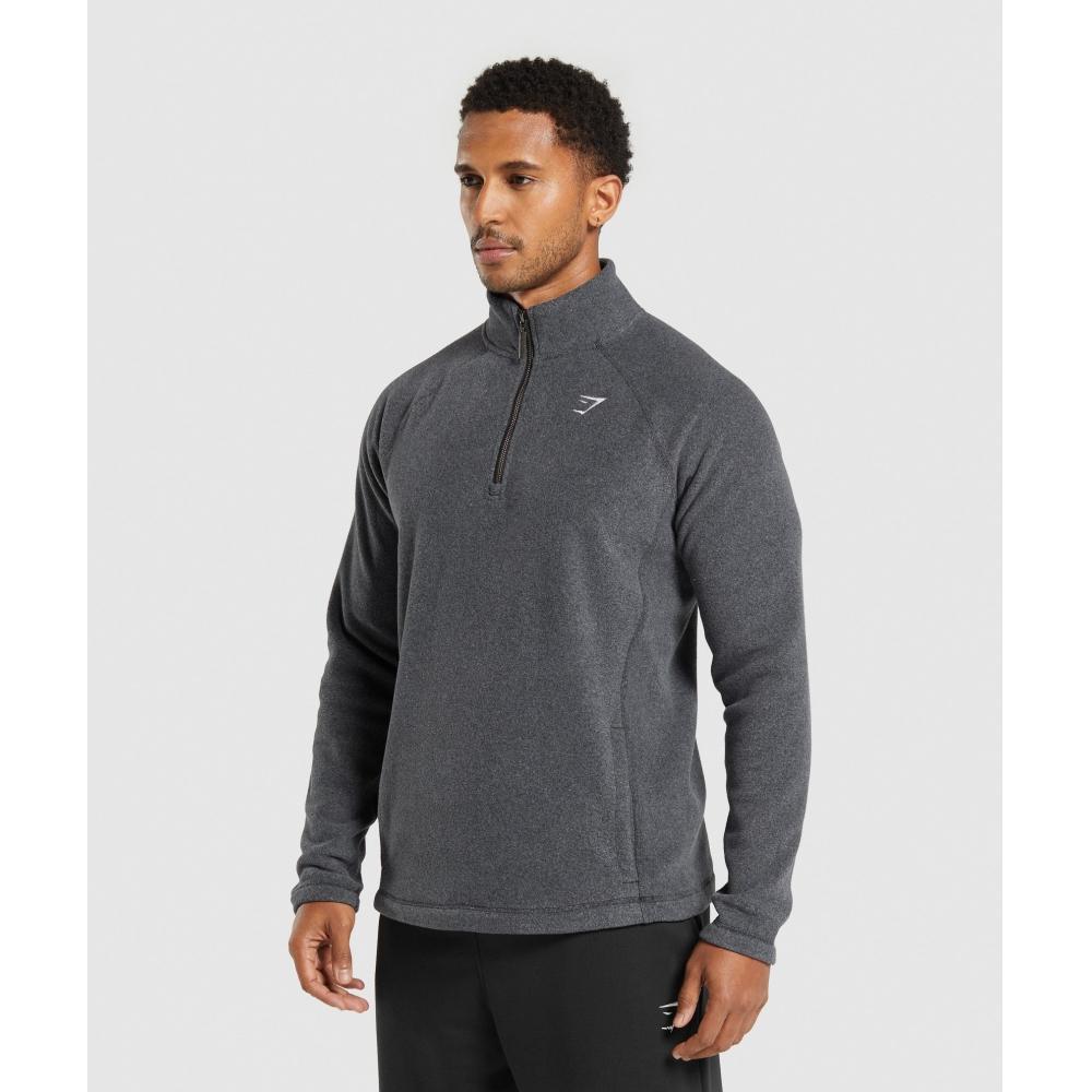 Gymshark Fleece 1 4 Zip Black Graphite Grey A7a5d Bb29