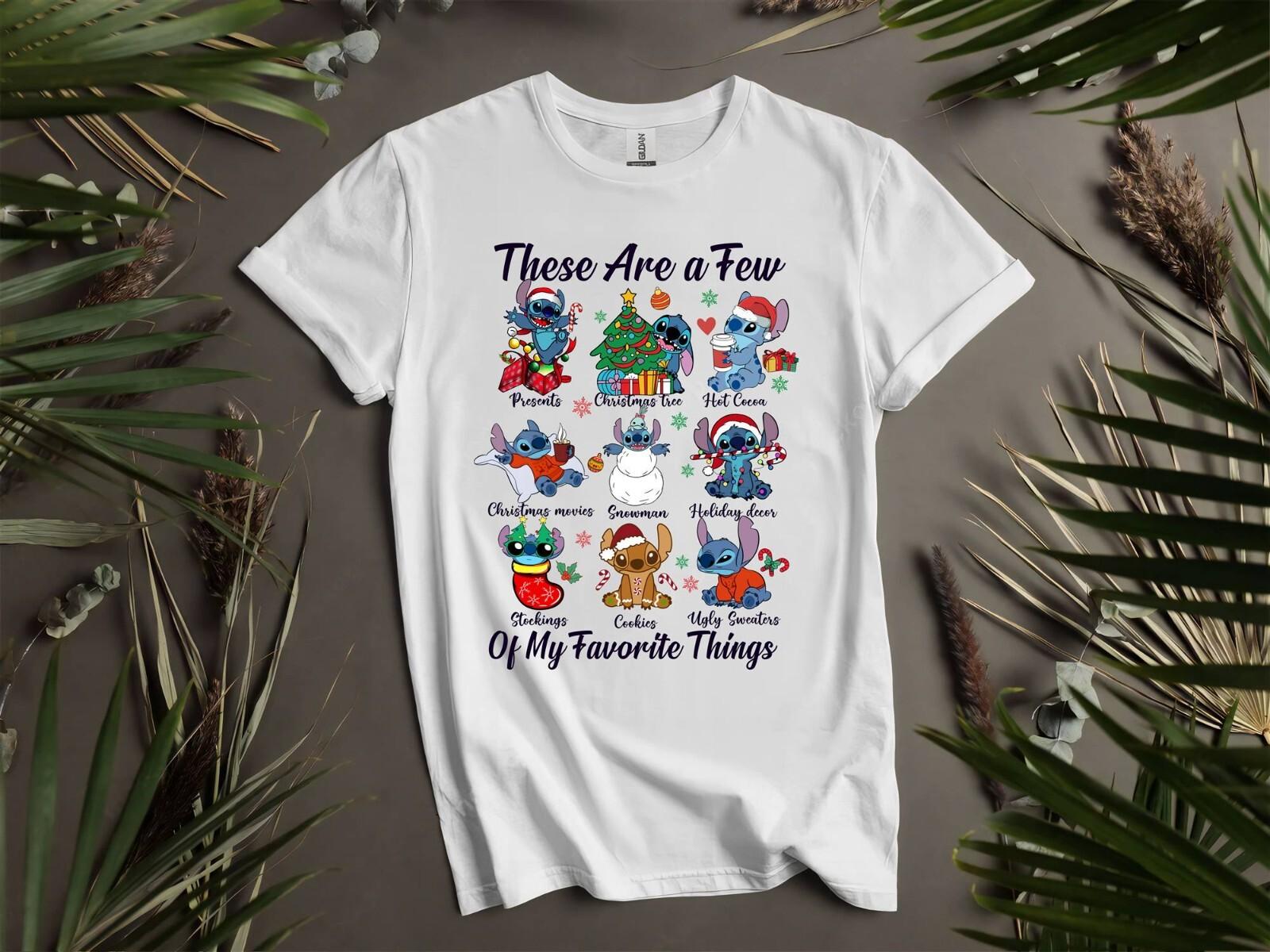 Stitch Christmas Moods T-Shirt Mens Womens Tees Top T Shirt Mens Womens Tees Top Men Women Unisex Tshirt I108 4XL