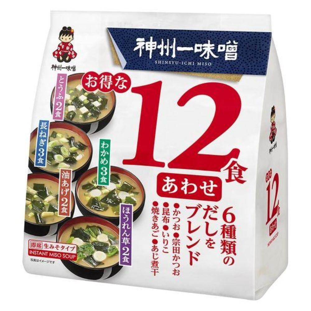Japan Shinshuichi Miso Value 12 Meals Low Sodium / Combination 1 Bag (12 Servings)
