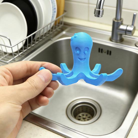 3D Printed Octopus Mug Holder Sea Animal Figurine Kitchen Countertop Coffee Cup Drying Stand Rack Home Office Decoration