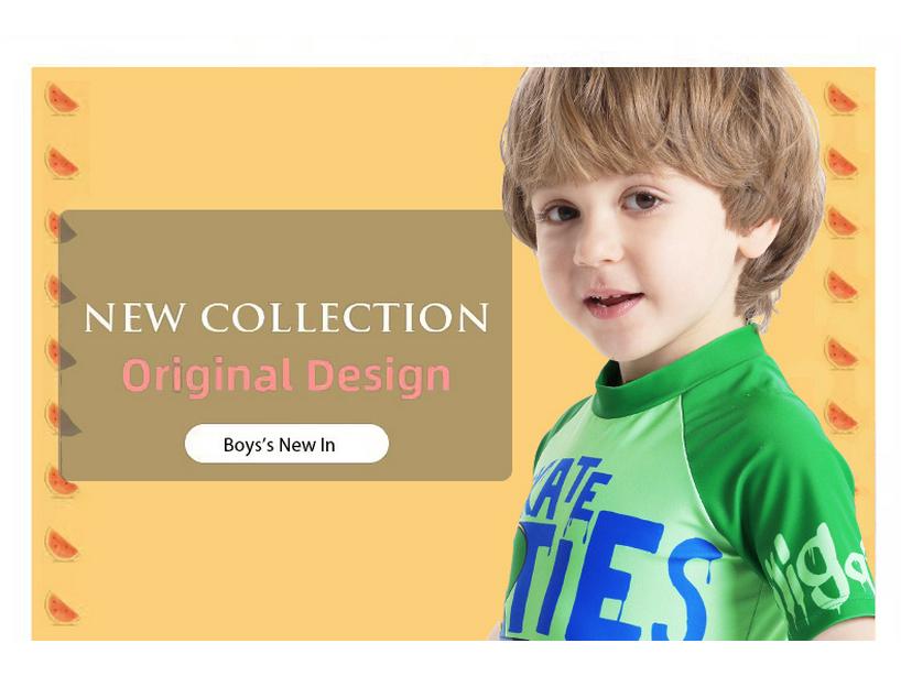 Boys' Crocodile Print Short-Sleeve One-Piece Swimsuit 2025