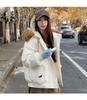 Large Fur Hooded Cotton-padded Coat Loose Winter Jacket