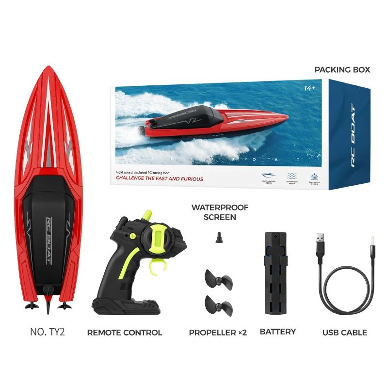 

Rc Boat High-Speed 4Ch Dual Motor Outdoor Waterproof Remote Control Speedboat Racing Ship Water Pool Toy Boat for Boys Kids Gift