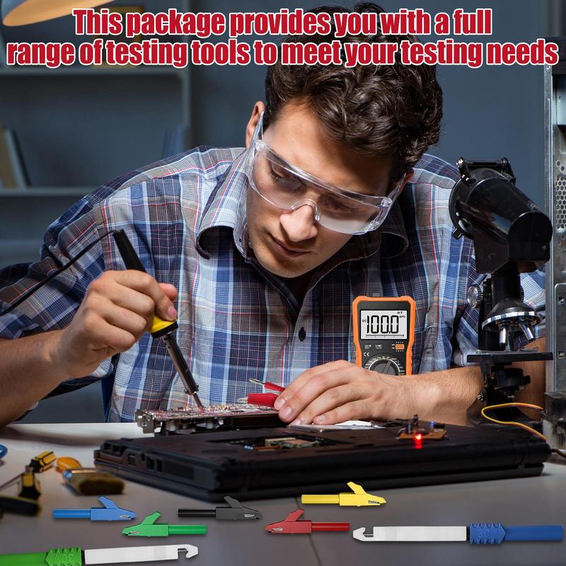 Test Lead Kit Multimeter Leads Alligator Clip Banana Plug 25X Professional Kit Test Clamps Wire Piercing Probes For Digital