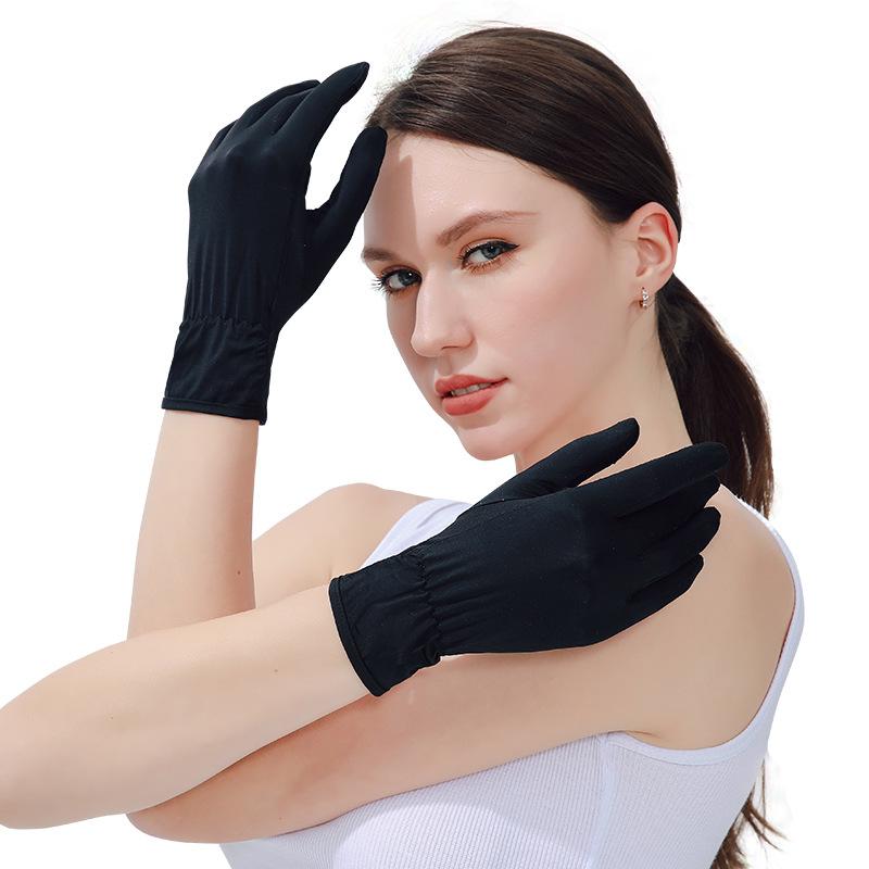 

Солнцезащитные перчатки для женщин летние уличные ультрафиолетовые противоскользящие и дышащие с открытыми пальцами для вождения и езды на электровелосипеде перчатки из ледяного шелка One Size