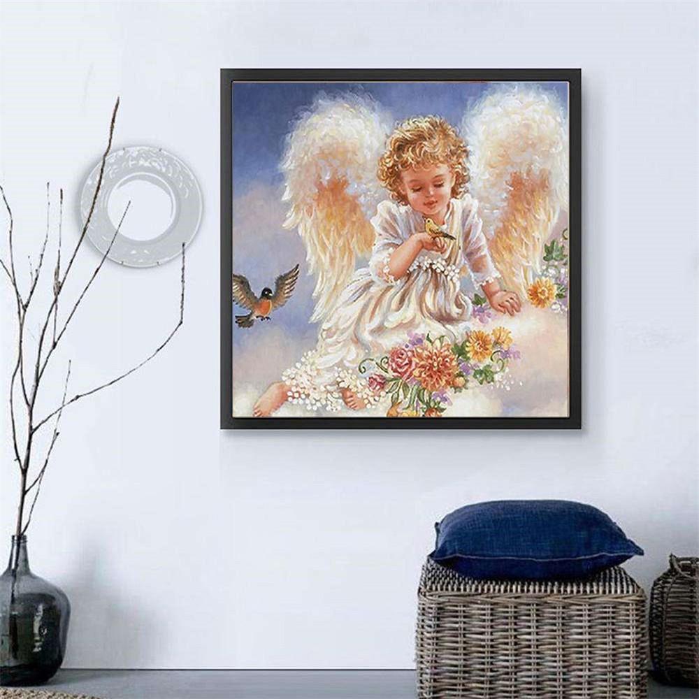 DIY Diamond Painting Full Round Rhinestone Picture Girl Diamond Embroidery Cross Sitich