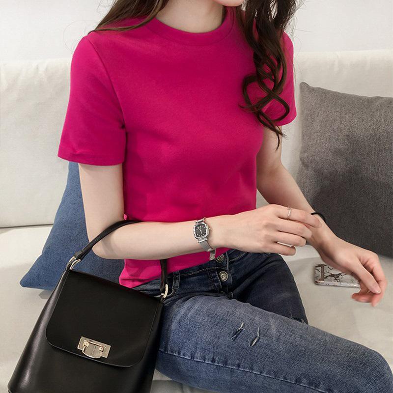 2025 Korean Letter Embroidery Slim Short-Sleeved T-Shirt - Women's Trendy Summer Top