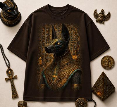 Anubis Gott T-Shirt – Ägyptischer Wächter Gold Luxus Grafik-T-Shirt