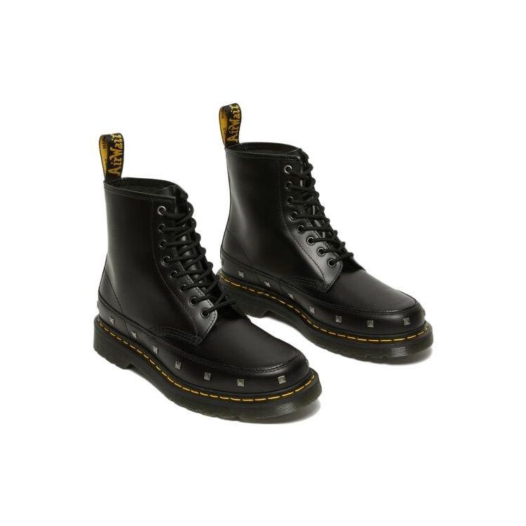 Dr. Martens 1460 Leather Studded Short Boots Unisex Boots Black 27678001