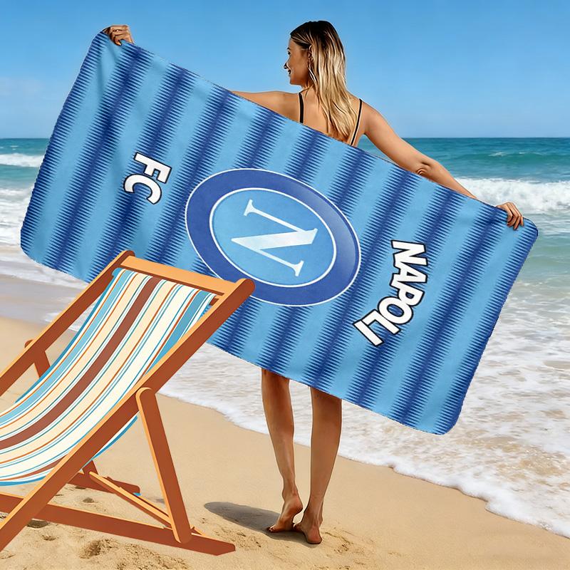 Asciugamano da Spiaggia Stampa Napoli FC, Asciugamano Grande Morbido Asciugatura Rapida per Spiaggia Campeggio Nuoto