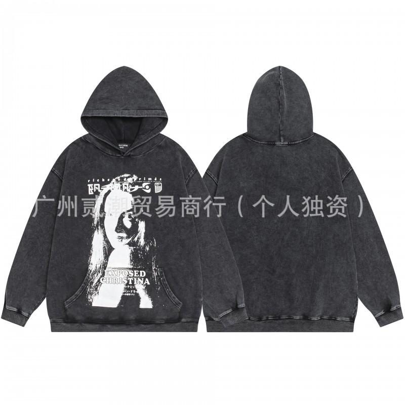 ERD Letter Print Hoodie Teen Boys Loose Fit Casual Sweatshirt Winter