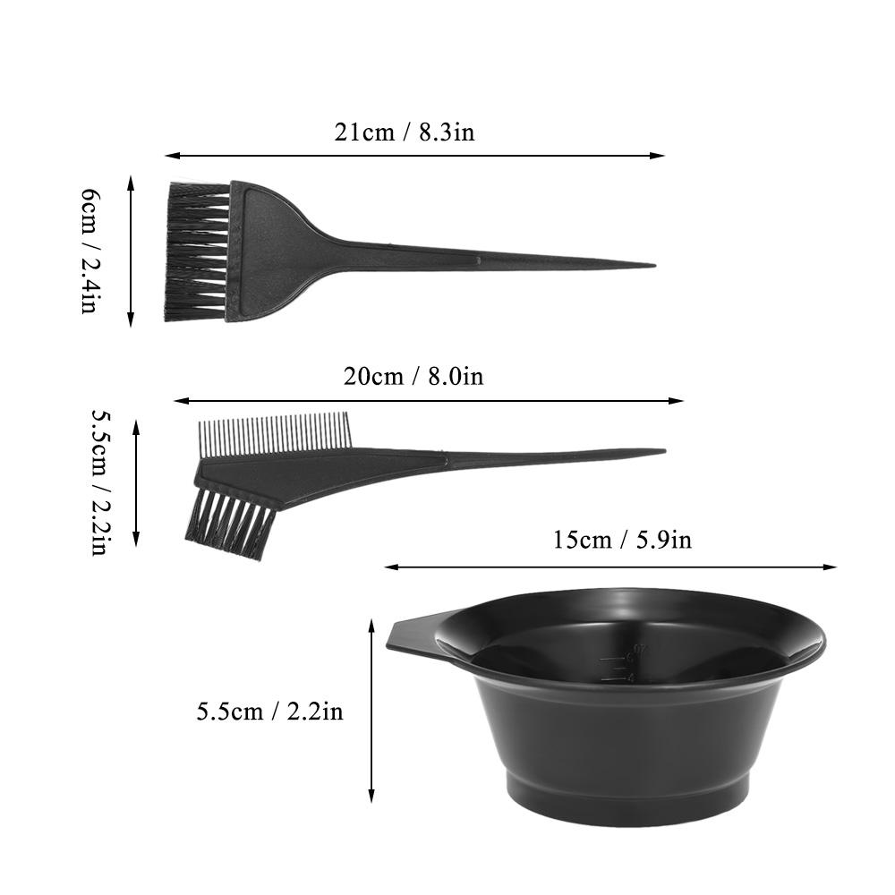 3 Pcs Hair Coloring Kit Dyeing Bowl Brush Double Sided Coloring Comb Hairdressing Dyeing Tool