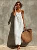 New European and American Fashion Summer Elegant Temperament Style Women's Clothing Square Neck Strap Skirt Straight Dress