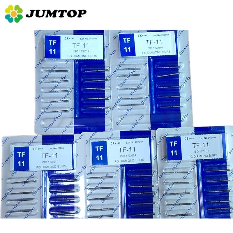 50pcs Dental High Speed Burs High Speed Handpiece Turbine Diamond Burs Diamond Polishing Tooth Preparation Dentist Material